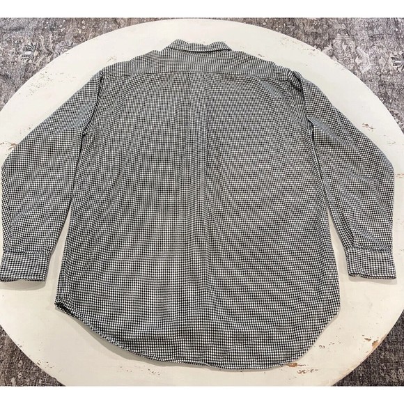 J.Crew Men Size LT Tall Oxford Cotton Long Sleeve Casual Shirt Sharks Tooth L - Picture 11 of 12